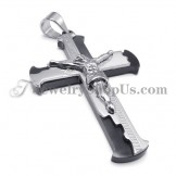 Classical Black Titanium Cross of Jesus Pendant