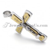 Gorgeous Gold Titanium Jesus Cross Pendant