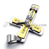 Gorgeous Gold Titanium Jesus Cross Pendant