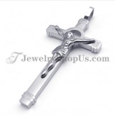 Elegant Silver Titanium Jesus Cross Pendant