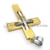 Elegant Gold Cross Titanium Pendant
