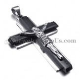 Fashion Black Titanium Cross of Jesus Pendant