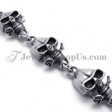 Elegant Titanium Skulls Bracelet