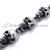 Elegant Skulls Titanium Bracelet