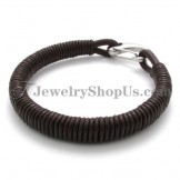 Fashion Leather Titanium Bracelet