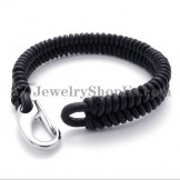 Elegant Leather Titanium Bracelet