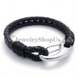 Elegant Titanium Leather Bracelet