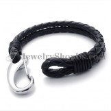 Elegant Titanium Leather Bracelet