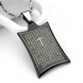 Titanium Steel Pendants Necklace Scripture Prayer Cross