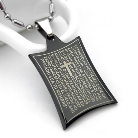 Pure Titanium Pendants Necklace Scripture Prayer Cross