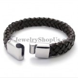 Gorgeous Leather Titanium Bracelet