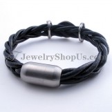 Fashion Leather Titanium Bracelet