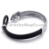 Elegant Leather with Titanium Bracelet