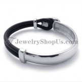 Elegant Leather with Titanium Bracelet