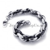 Fashion Black and Silver Titanium Bracelet