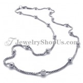 Elegant Titanium Silver Beads Women's Necklace