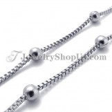 Elegant Titanium Silver Beads Women's Necklace