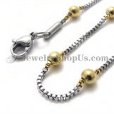 Elegant Titanium Gold Beads Women's Necklace