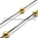 Elegant Titanium Gold Beads Women's Necklace