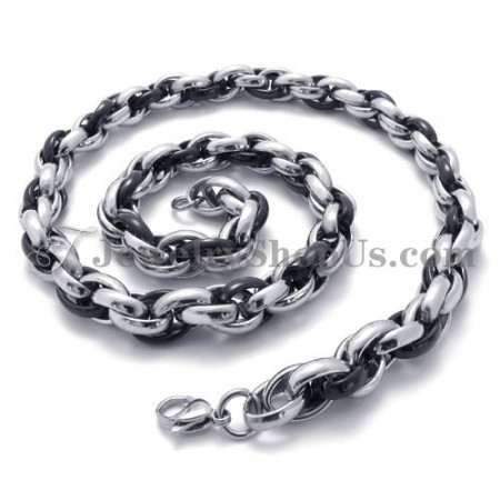 Elegant Black and Silver Titanium Necklace