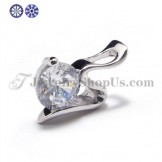 925 Silver Zircon Pendant (Electroplating platinum) with Free Chain
