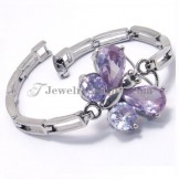 Fashion Purple Butterflies Shape Zircons Alloy Bracelet