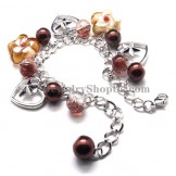 Gorgeous Alloy Bracelet with Coffe Synthetic Crystals