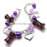 Gorgeous Alloy Bracelet with Purple Synthetic Crystals