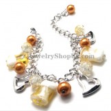 Fashion Yellow Synthetic Crystals Alloy Bracelet