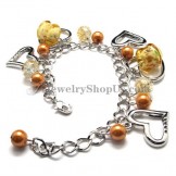 Fashion White Synthetic Crystals Alloy Bracelet