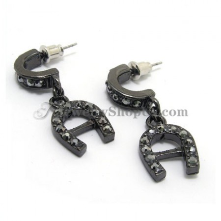 Letter "A" Alloy Earrings with Rhinestones