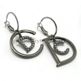 Letters "D" and "C" Alloy Rhinestones Earrings