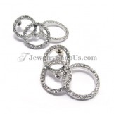 Fashion Circles Alloy Earrings with Rhinestones