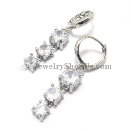 Fashion Alloy Earrings with Zircons