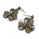Beautiful Alloy Earrings with Rhinestones