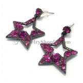 Fashion Alloy Earrings with Red Zircons