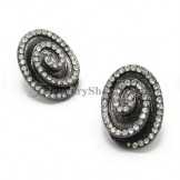 Fashion Round Alloy Earrings with Rhinestones