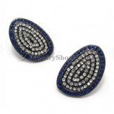 Gorgeous Alloy Earrings with Blue Rhinestones