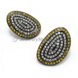 Gorgeous Alloy Earrings with Yellow Rhinestones