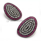 Gorgeous Alloy Earrings with Red Rhinestones
