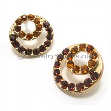 Fashion Gold Alloy Earrings with Rhinestones