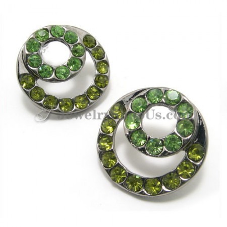 Fashion Circles Alloy Earrings with Rhinestones
