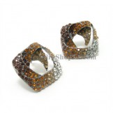 Elegant Alloy Earrings with Rhinestones