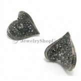 Fashion Heart Shape Alloy Earrings with Rhinestones