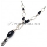 Beauitful Alloy Necklace with Black Zircons