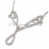 Beauitful Alloy Necklace with Rhinestones