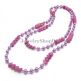 Fashion Purple and Pink Synthetic Crystal Necklace