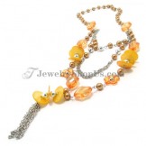 Fashion Necklace with Shells and Plexiglass