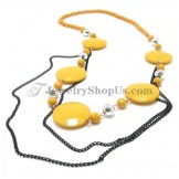 Beautiful Necklace with Yellow Synthetic Crystal