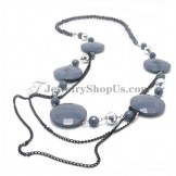 Beautiful Necklace with Gray Synthetic Crystal